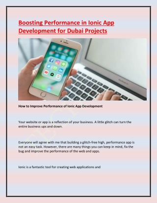 Boosting Performance in Ionic App Development for Dubai Projects