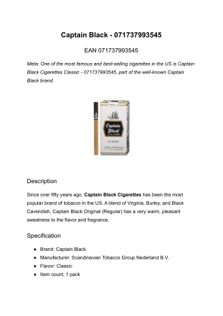 captain black cigarettes