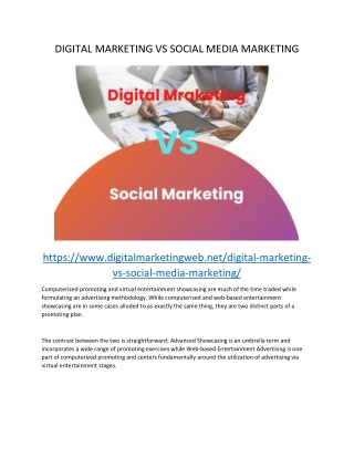 DIGITAL MARKETING VS SOCIAL MEDIA MARKETING