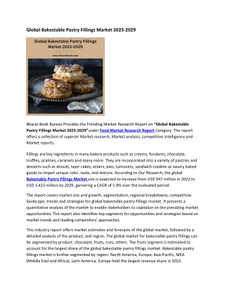 Global Bakestable Pastry Fillings Market 2023-2029