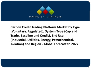 Carbon Credit Trading Platform Market - Global Forecast to 2027