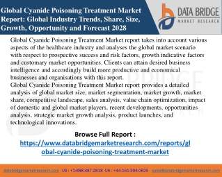 Cyanide Poisoning Treatment Market -Healthcare