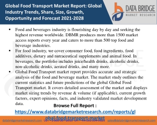 Food Transport Market- FOOD & BEVERAGES