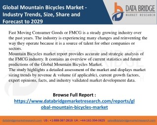 Mountain Bicycles Market-FMCG