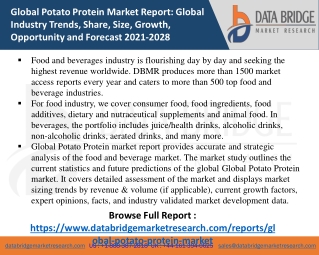 Potato Protein Market- FOOD & BEVERAGES