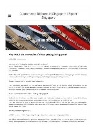 Why SHCK is the top supplier of ribbon printing in Singapore?