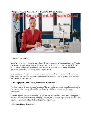 Asset Management Software Dubai