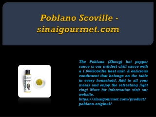 Poblano Scoville - sinaigourmet.com