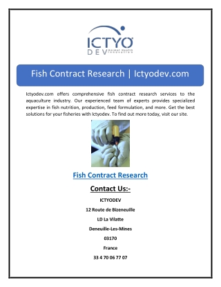 Fish Contract Research | Ictyodev.com