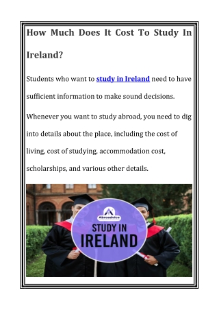 How Much Does It Cost To Study In Ireland?