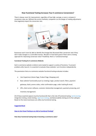 How Functional Testing Increases Your E- commerce website