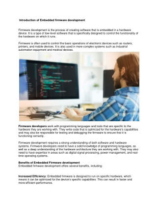 Introduction of Embedded firmware development