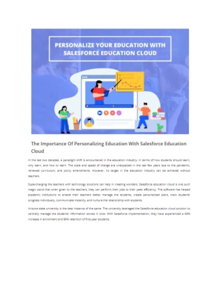 The Importance Of Personalizing Education With Salesforce Education Cloud