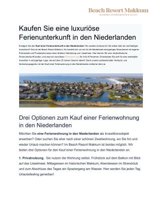 Kaufen Sie eine luxuriöse Ferienunterkunft in den Niederlanden