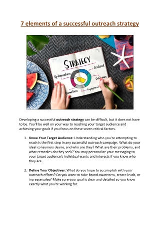 7 elements of a successful outreach strategy