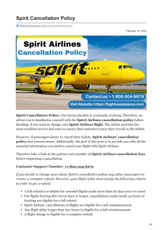 Spirit Cancellation Policy