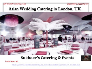 Asian Wedding Catering in London UK