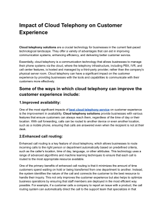 Impact of Cloud Telephony on Customer Experience.docx