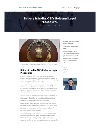 Bribery in India CBI's Role and Legal Procedures