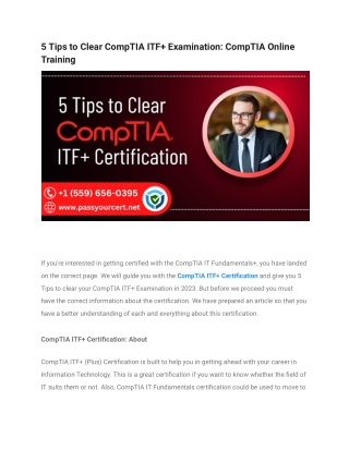 5 Tips to Clear CompTIA ITF  Examination and CompTIA Online Training