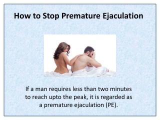 Herbal Supplement to Cure Premature Ejaculation