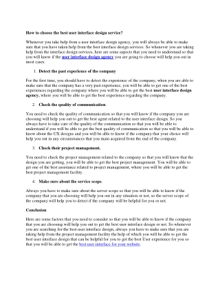 How to choose the best user interface design service