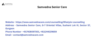 Retirement Counselling | Samvednacare