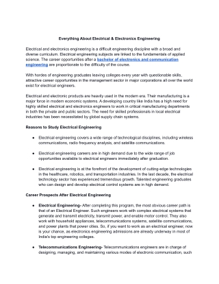 Everything About Electrical & Electronics Engineering