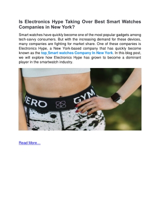 Is Electronics Hype Taking Over Best Smart Watches Companies in New York