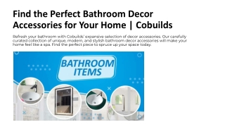 Find the Perfect Bathroom Decor Accessories for Your 1