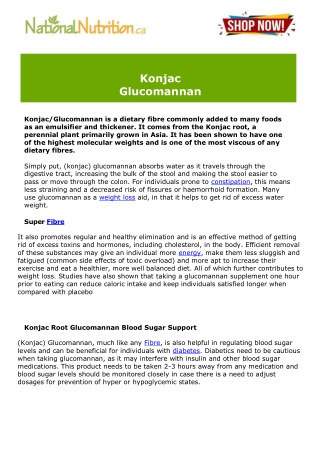 Konjac Glucomannan