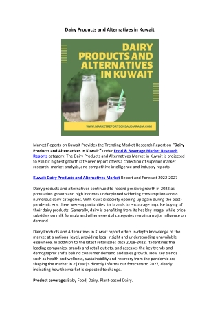 Dairy Products and Alternatives in Kuwait Market pdf