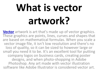 What is vector artwork?