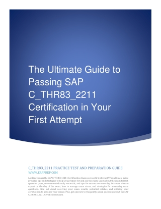 The Ultimate Guide to Passing SAP C_THR83_2211 Certification in Your First Attempt