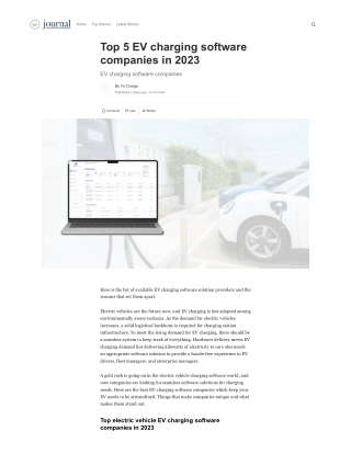 Top 5 EV Charging Software Companies in 2023