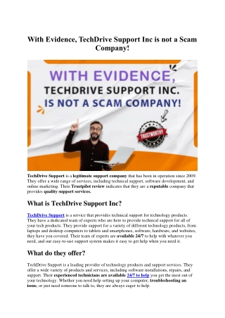 With Evidence, TechDrive Support Inc is not a Scam Company! Blog