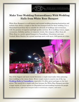 Wedding Halls In Vasundhara