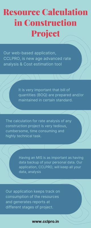 Resource Calculation in Construction Project CCLPRO - Info