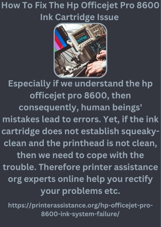 How To Fix The Hp Officejet Pro 8600 Ink Cartridge Issue