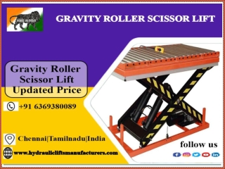 Gravity Roller Scissor Lift Chennai,Tamilnadu,India,Bangalore,Hyderabad,Karnataka,Noida,UAE,Andhra,Telangana,Coimbatore,