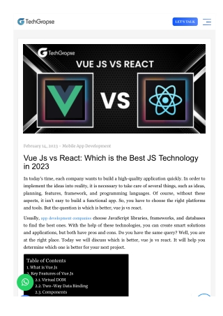 Vue Js vs React: Which is the Best JS Technology in 2023