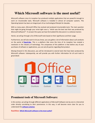 Which Microsoft software is the most useful