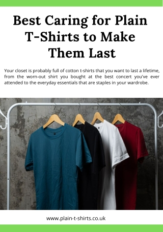 Best Caring for Plain  T-Shirts to Make  Them Last