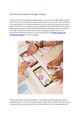Choose the Best Website Design Company