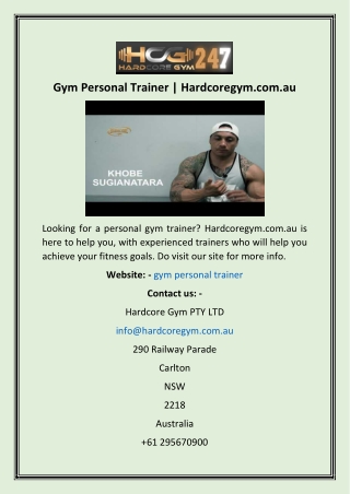 Gym Personal Trainer  Hardcoregym.com