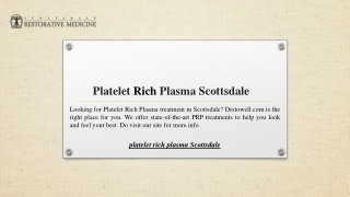 Platelet Rich Plasma Scottsdale | Drstowell.com