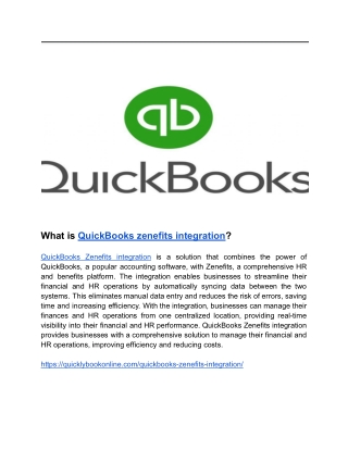 What is QuickBooks zenefits integration (1)