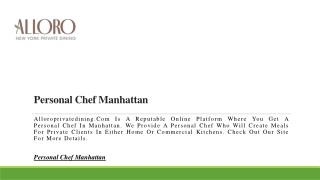 Personal Chef Manhattan | Alloroprivatedining.com