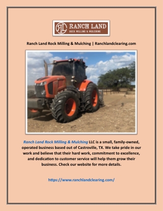 Ranch Land Rock Milling & Mulching | Ranchlandclearing.com