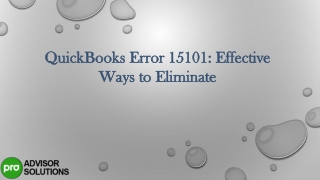 QuickBooks Error 15101 Effective Ways to Eliminate